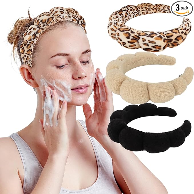 WHAVEL 3 Pack Spa Headband Skincare Headbands, Soft Hair Band by Whavel