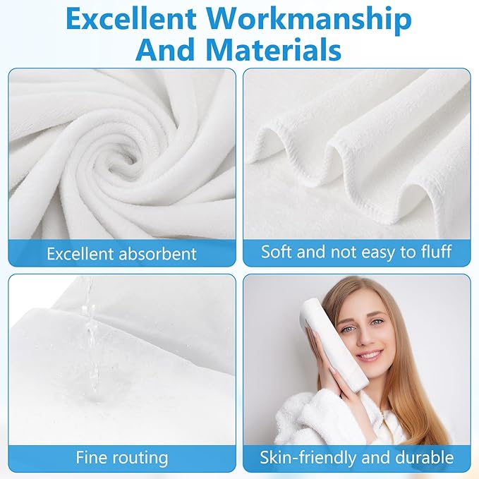 SmoothNovelty 8 Pack Microfiber Bath Towels Bulk 27'' x 60'' Oversized Beach - Image 3
