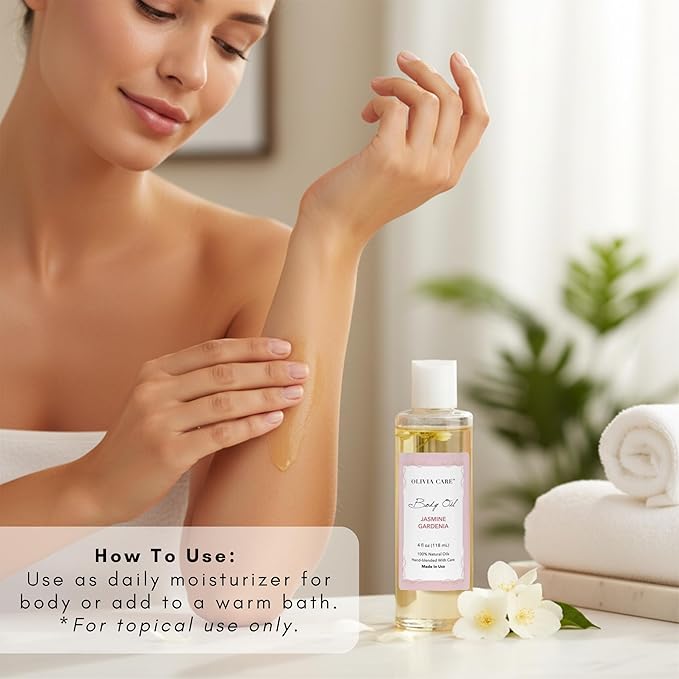 Olivia Care Jasmine Gardenia Body Oil Vegan & Natural Oil - Image 7
