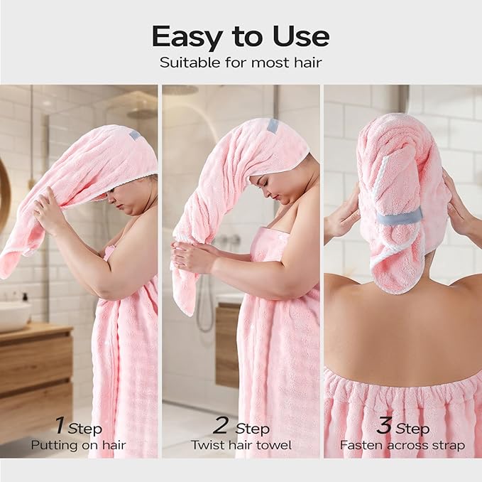 REDKISS Pink Plus Size Towel Wrap - Image 6