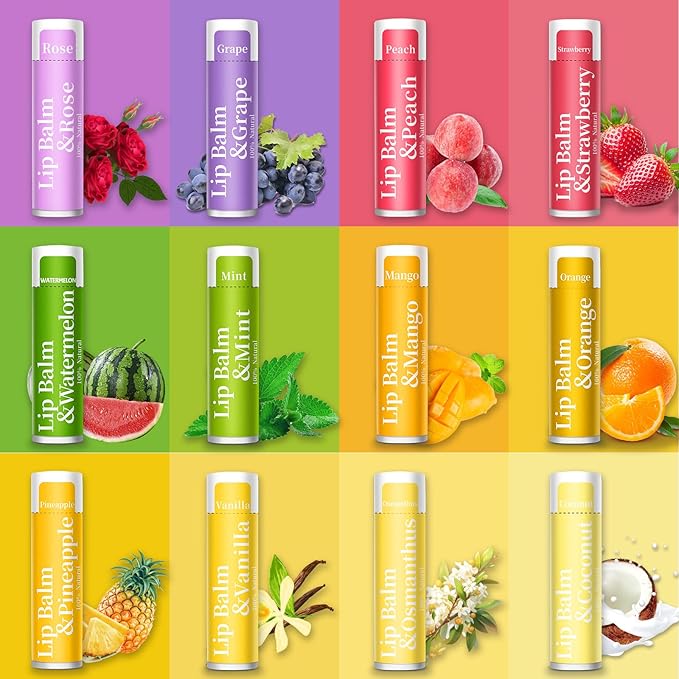 RBUGR 168 Pcs Lip Balm Bulk, 12 Flavored Lip Balm Pack - Image 2