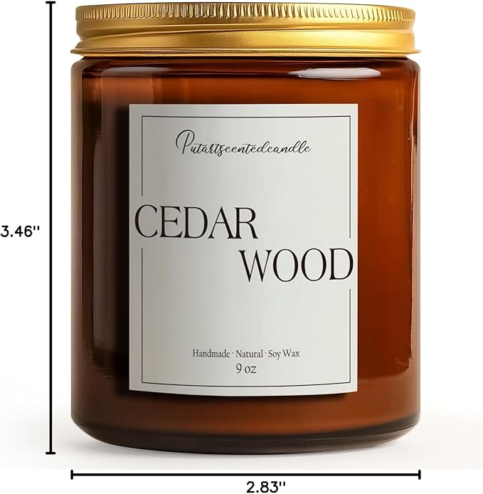 Cedar Wood Candles for Home Scented, Natural Soy Aromatherapy Non Toxic Candles - Image 9