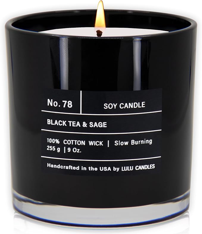 Lulu Candles | Black Tea & Sage | Highly Scented Candles by LULUCANDLES