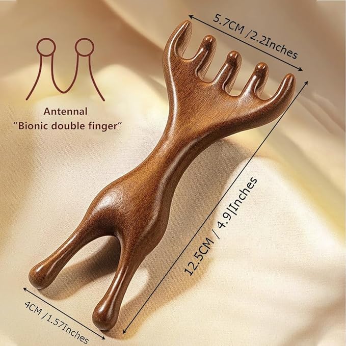 OULIGET Natural Wooden Nose Guasha Massage Tools Anti-Static, Eyes Facial Wood - Image 2