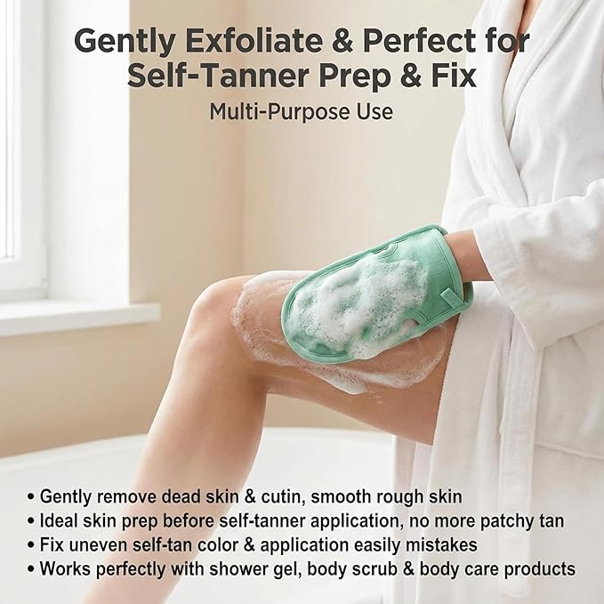 Erioctry 3PCS Reusable Bathing Shower Mittens Soft Back Rubbing Gloves - Image 6