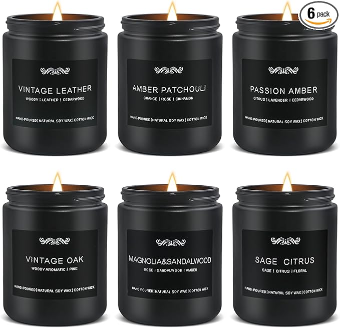 6 Pack Candles for Home Scented Aromatherapy Candles Gifts Set for Mens by JXDLSQCandlesGiftsSets