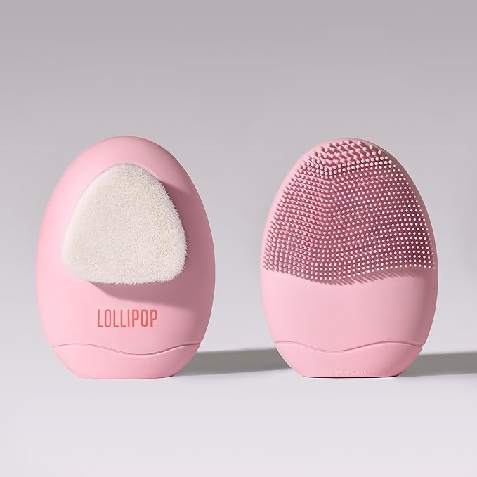 LOLLIPOP Dual-Sided Facial Cleansing Brush | Palm Size Silicone Face Exfoliator by Lollipop