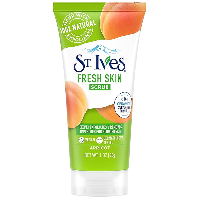 St. Ives Apricot Scrub Exfoliant, Travel-Size – Fresh Skin Exfoliating Apricot by St.+Ives