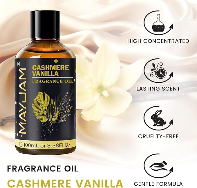 Cashmere Vanilla Fragrance Oil Essential Oil, MAYJAM 3.38FL.OZ Cashmere Vanilla - Image 2