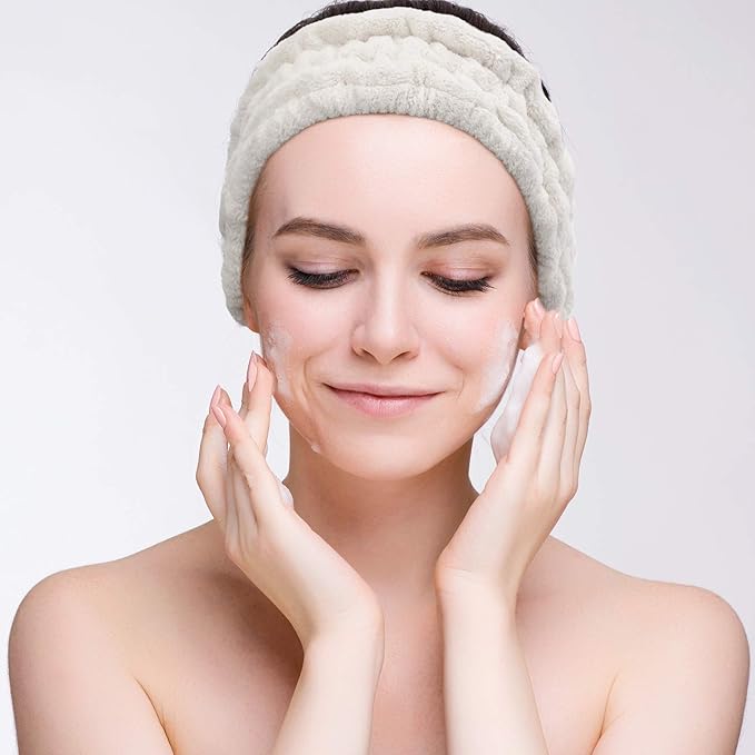 Chuangdi 3 Pieces Spa Headband for Women Facial Makeup Headband Soft Terry - Image 5