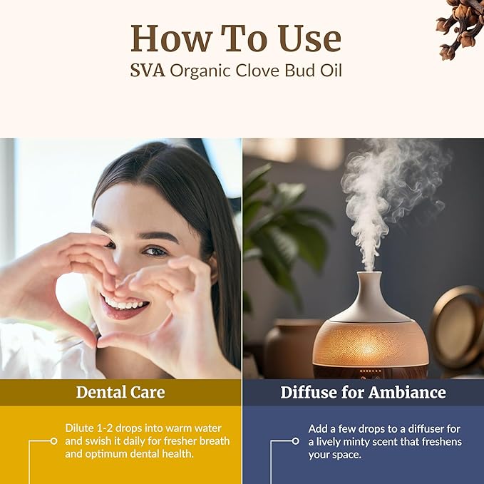 SVA Clove Essential Oil Organic – 4 Fl Oz – 100% Natural Organic Clove Oil - Image 6