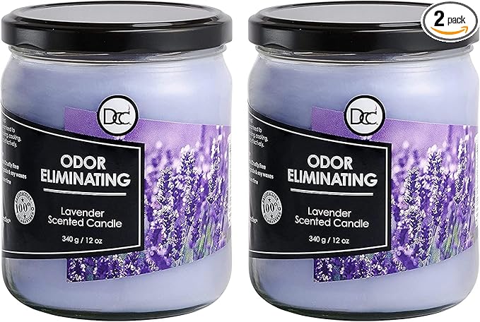 Lavender 2 Pack Odor Eliminating Highly Fragranced Candle by DiannesCustomCandles
