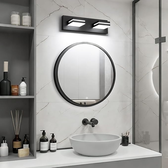 SineRise LED Modern Bathroom Vanity Light Fixtures, Matte Black Modern Acrylic - Image 6