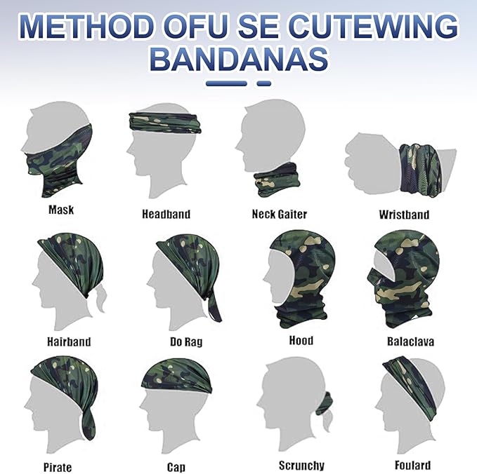 SATINIOR Summer Camo Neck Gaiter UV Protection Cooling Face Mask Sun Hood - Image 4