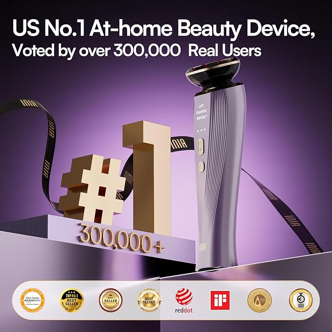 INIA Flare 3-in-1 Microcurrent Facial Device Red Light Therapy - Image 2