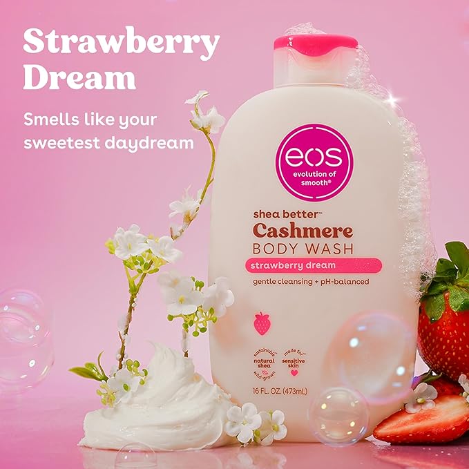 eos Cashmere Body Wash – Strawberry Dreams, Moisturizing Body Wash, Creamy Gel - Image 2