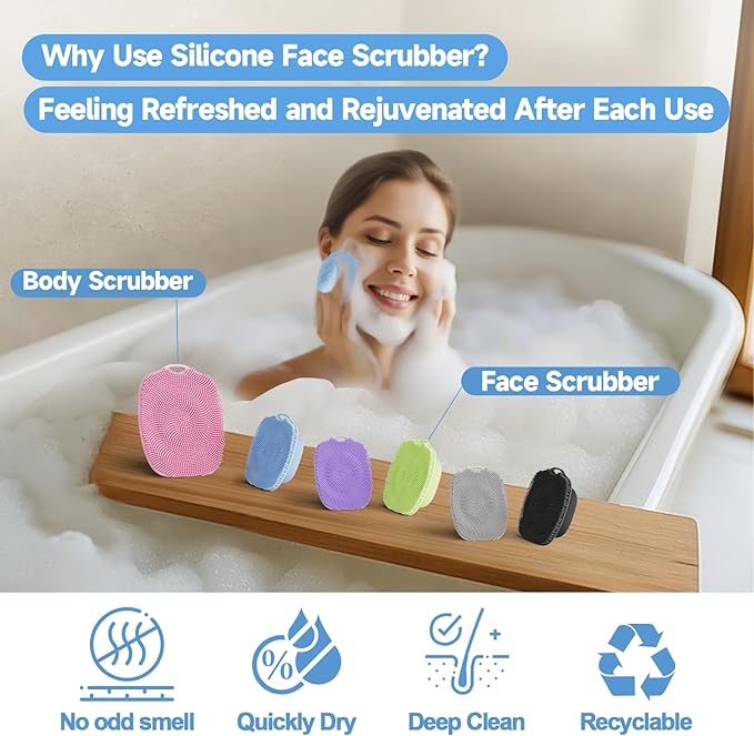 2 PCS Face Scrubber, Soft Silicone Face Exfoliator - Image 6