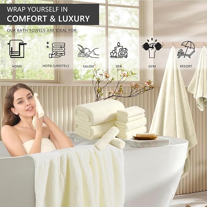 4 Piece Extra Large Bath Towel 35"x70" Oversized Bath Sheet Bath Towel Set - Image 3