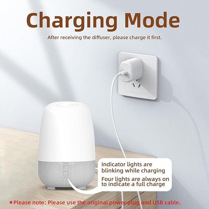 SEEDSEEL 150ML Rechargeable Battery Operated Essential Oil Diffuser, Portable - Image 3