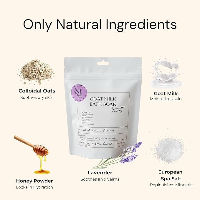 Goat Milk Bath Soak with Colloidal Oatmeal & Honey - Image 2