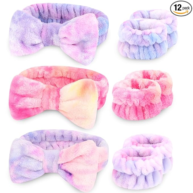 CIEHER 12 PCS Makeup Headband for Women Wrist Washband Scrunchies Cuffs for by CIEHER