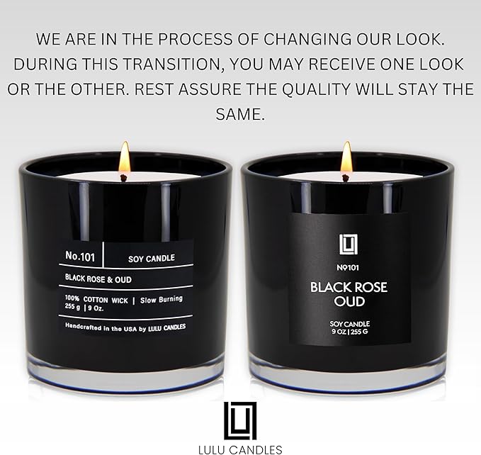 Lulu Candles | Black Rose & Oud | Smells Floral and Smokey | Luxury Scented Soy - Image 2