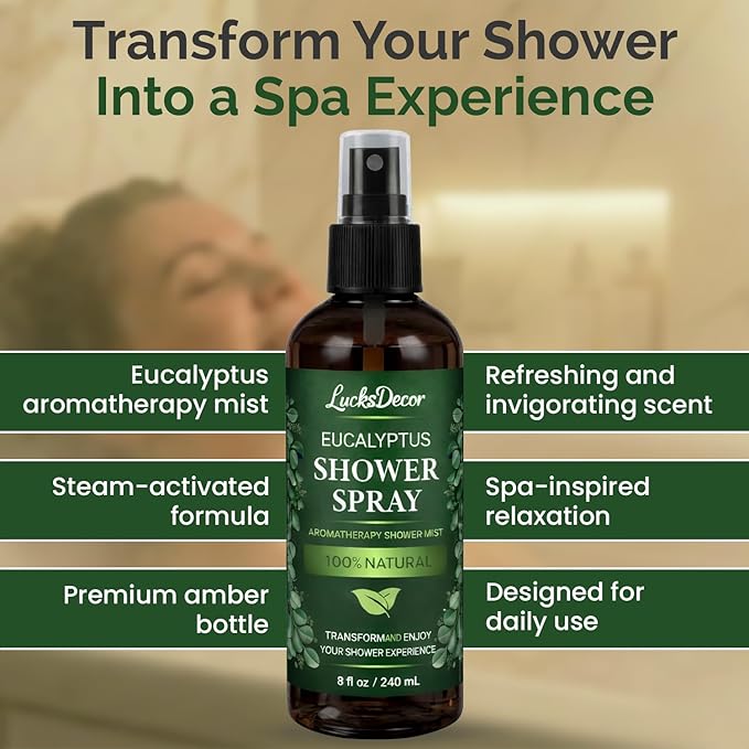 Eucalyptus Shower Spray 8oz – Aromatherapy Shower Mist, Spa and Sauna Inspired - Image 5