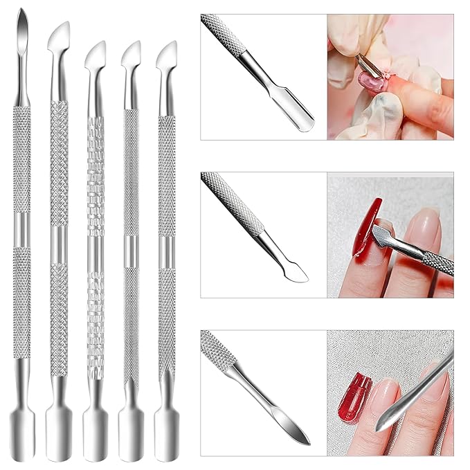 20 Pcs Cuticle Pusher Tools, Professional Dual Sided Stainless Steel Cuticle - Image 4