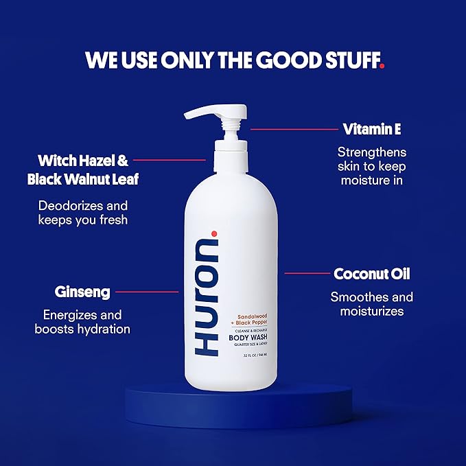 Huron Body Wash for Men and Women, Hydrating Daily Cleanser - Image 3
