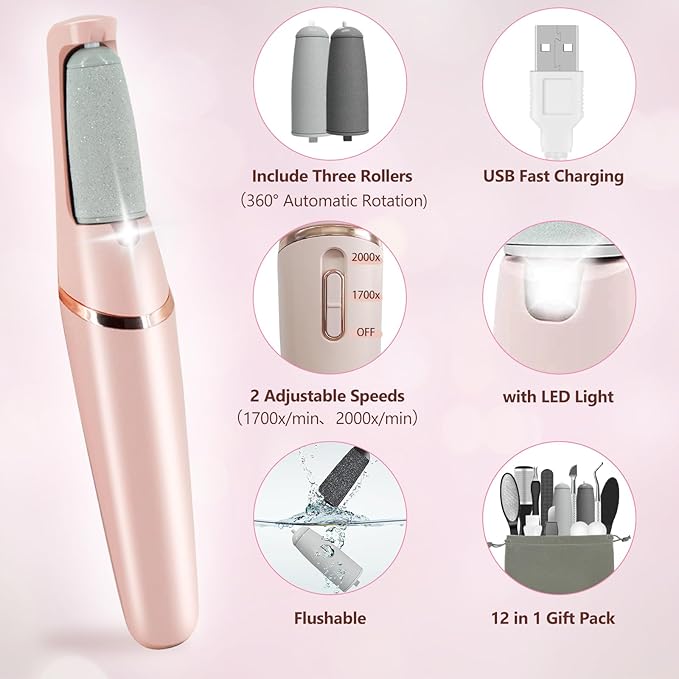 Electric Callus Removers for Feet, Haootadiy Electric Foot Callus Remover - Image 2