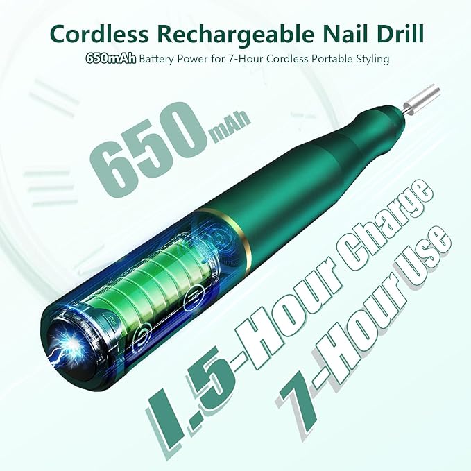 TUOBEO Cordless Nail Drill Electric Rechargeable File Kit, Professional Efile - Image 2