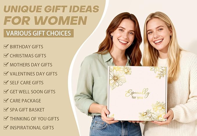 Birthday Gifts for Women, Gift Baskets for Women Self Care Spa Set, Get Well - Image 3