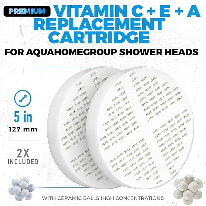 AquaHomeGroup Vitamin C + E + A Shower Filter Cartridge 2-Pack - Image 4
