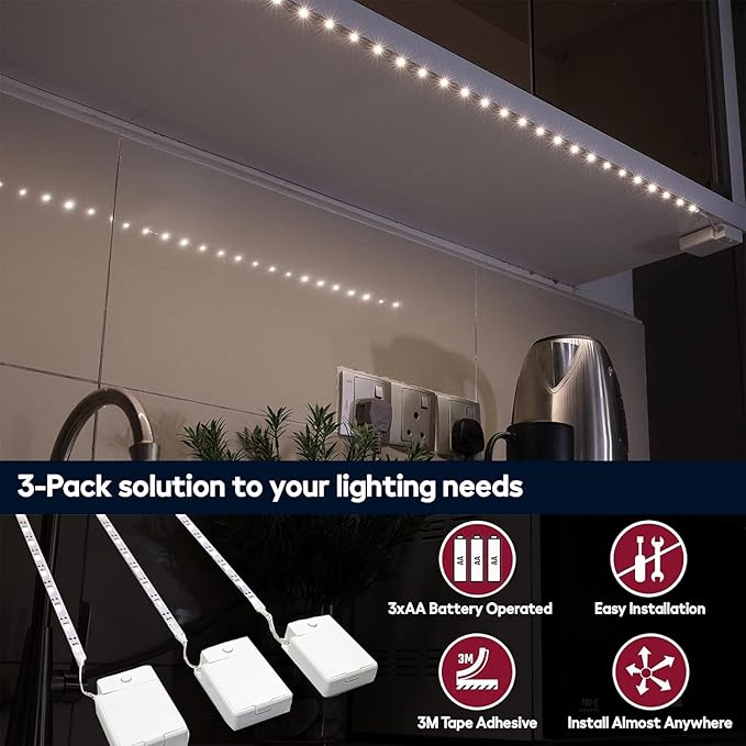 BestLuz Battery Powered LED Strip Lights, Wireless LED Strip Lights 40 inch x 3 - Image 6