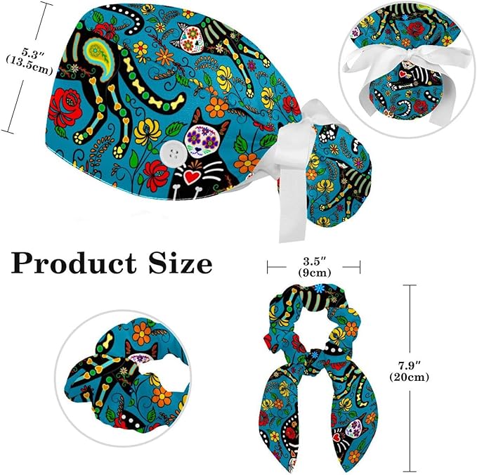 Ethnic Aztec Pattern Adjustable Scrub Cap Hat - Image 2