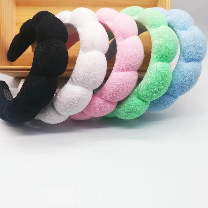 Spa Headbands for Washing Face Makeup Skin Care Headband Women Bubble Facial - Image 3