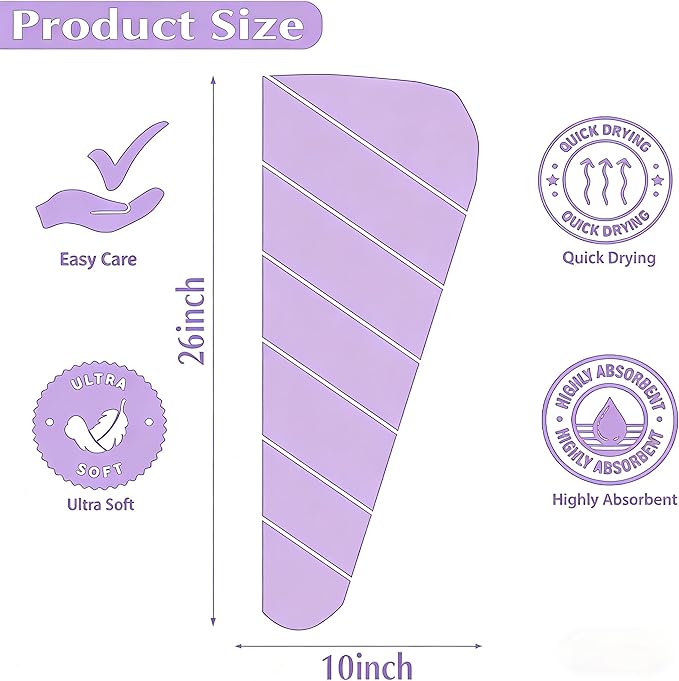 3 Pack Microfiber Hair Towel Wrap - Image 2