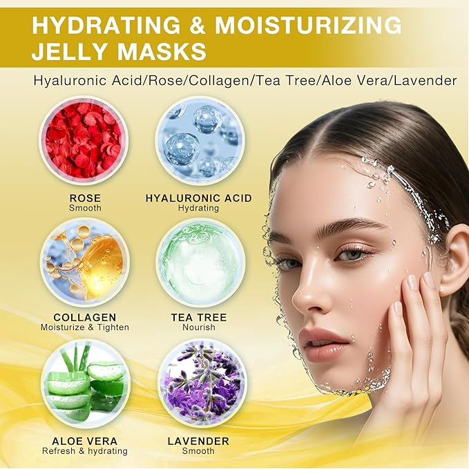 Jelly Mask for Facials Professional, Hydrating & Moisturizing Peel-Off Natural - Image 3