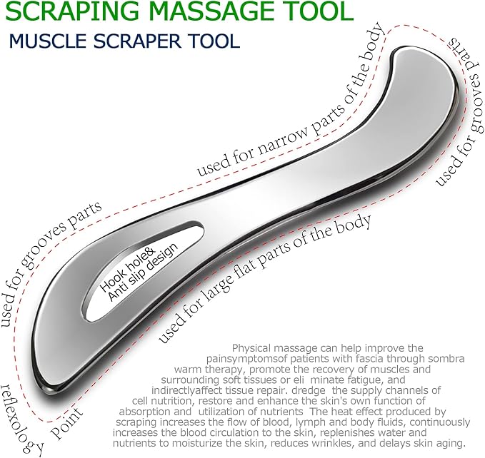 BYYDDIY Stainless Steel Gua Sha Muscle Scraper Tools, Scraping Massage Tools - Image 3