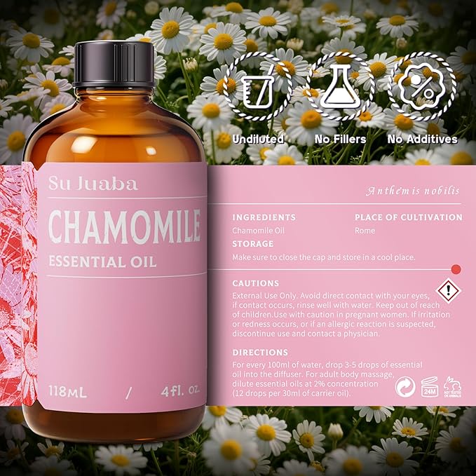 SU JUABA Chamomile Essential Oil 4 Oz, 100% Pure Natural - Image 6