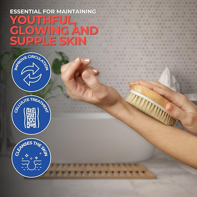 Yerba Prima Tampico Skin Brush for Exfoliation, Dry Brushing, and Blood - Image 2