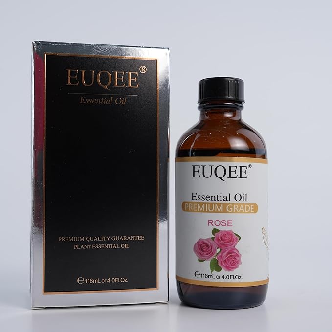 EUQEE Rose Essential Oil 118mL Large Capacity Rose Oil Premium Essential Oil - Image 2