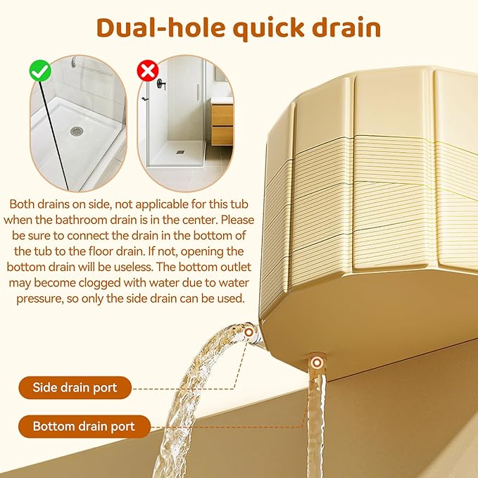 Portable Foldable Bathtub, Freestanding Bathtub No Installation, Bathroom SPA - Image 3