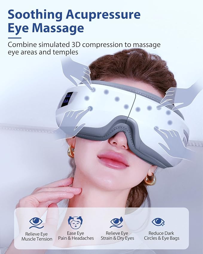 Eye Massager with Heat & Bluetooth Music, Mothers Day Birthday Gifts - Image 2