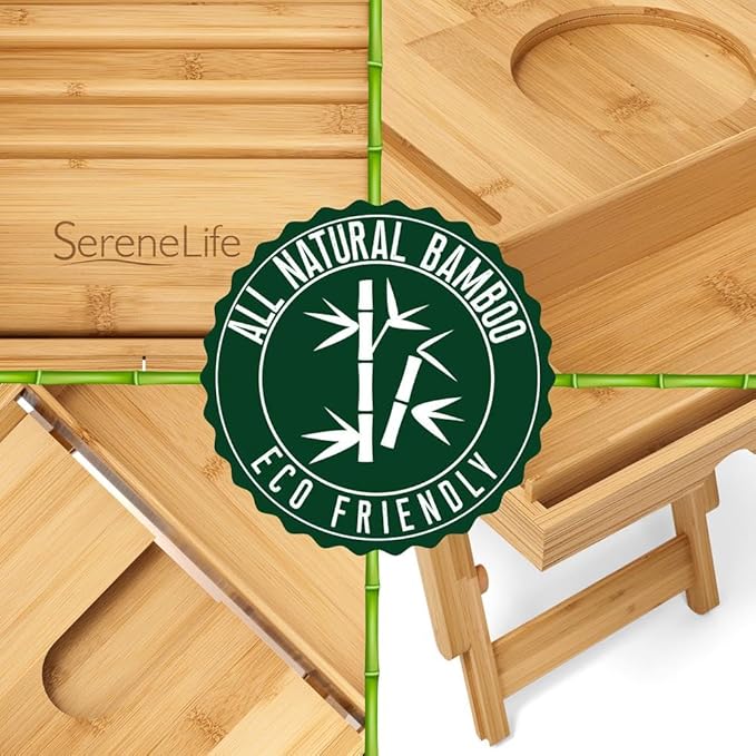 SereneLife Bath Caddy Breakfast Tray Combo - Image 5