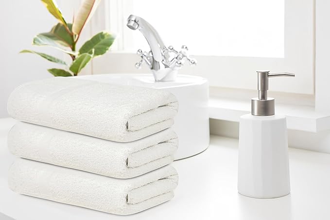 ZUPERIA White Bath Towels Bulk 12 Pack - Image 4