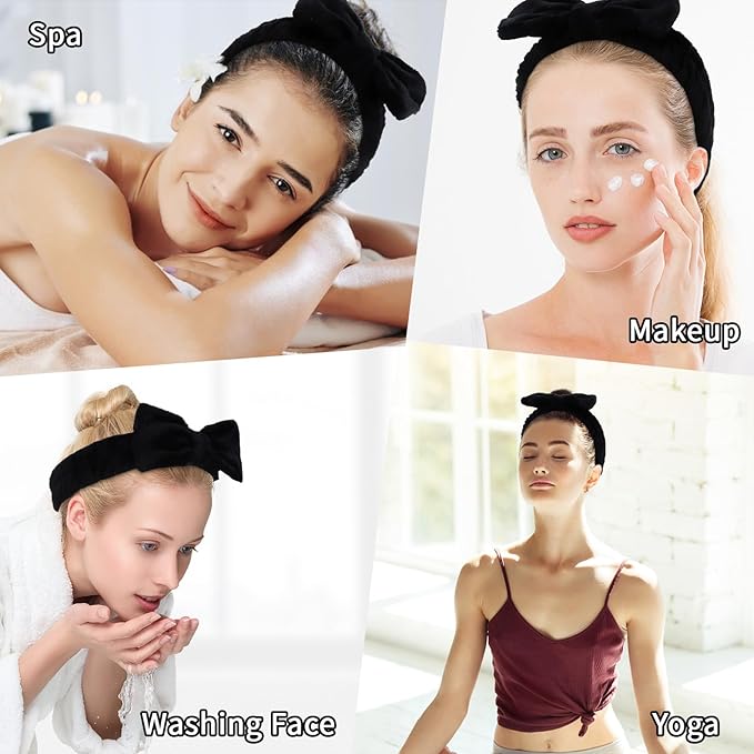 Casoty 10 Pcs Black Face Wash Headbands, Spa Gifts - Image 7