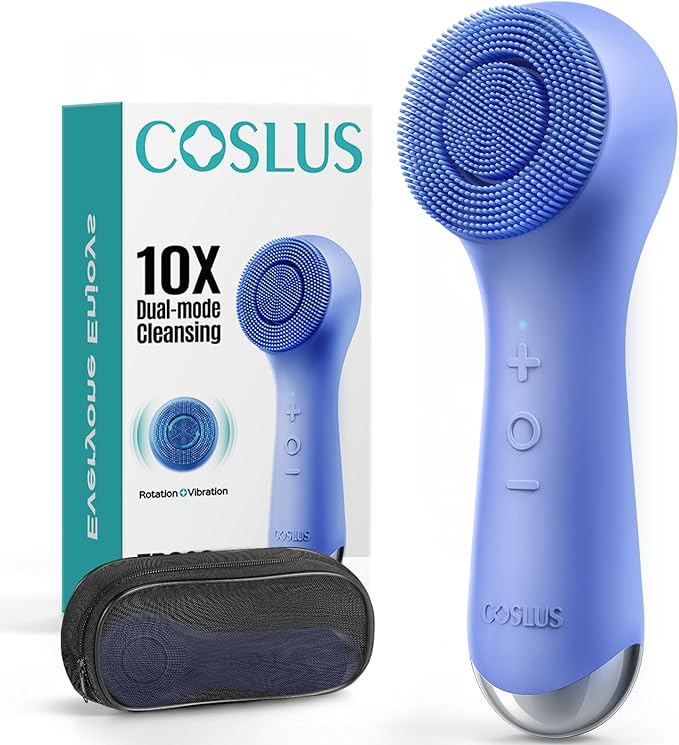 COSLUS FBS03 Face Scrubber Facial Cleansing Brush: 2 in 1 Spin and Vibration by COSLUS