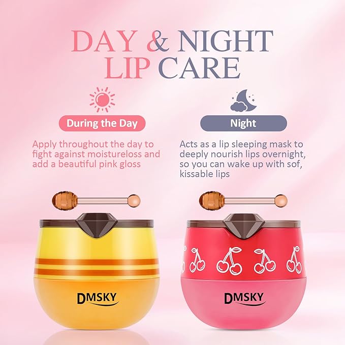 DMSKY 6 PCS Bee Lip Balm Honey Pot, Propolis Lip Mask Overnight Moisturizing - Image 6