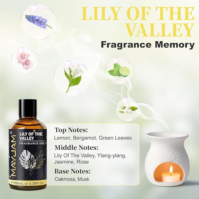 Lily of the Valley Fragrance Oil, MAYJAM 3.38FL.OZ Essential Oils - Image 4